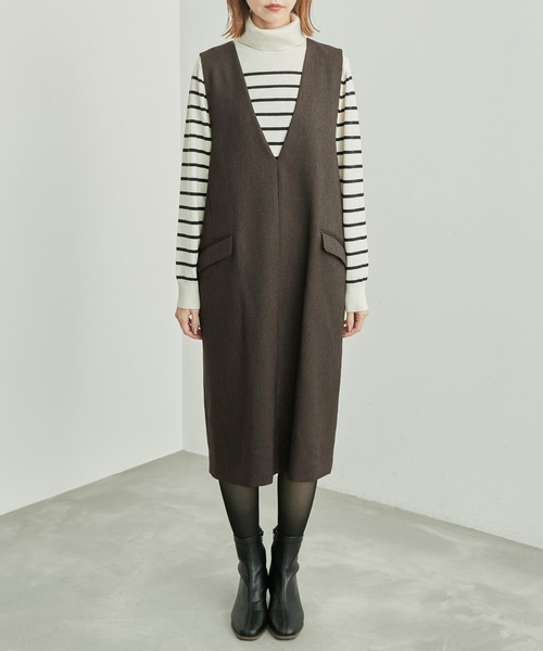 ROPE' PICNIC(ロペピクニック)の「スリートーンツイードジャンスカワンピース(ジャンパースカート・レディース・チャコールグレー/ダークブラウン/ベージュ・36/38)」の15枚目の写真