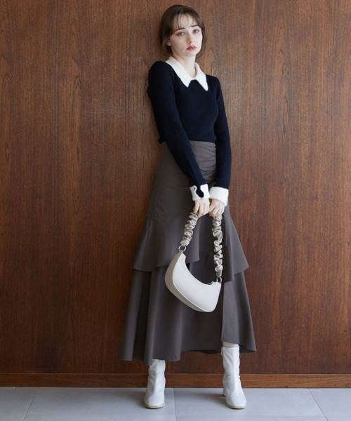 archives(アルシーヴ)の「ギャザーハンドルHOBOバッグ(ハンドバッグ・レディース・ブラック/グレイッシュベージュ/グリーン系その他・FREE)」の10枚目の写真