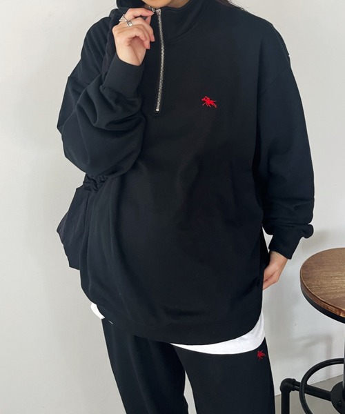 【ラコステ】ワンポイント プリント ハーフジップスウェット ワンポイントプリントハーフジップスウェット SH2735 - ラコステ