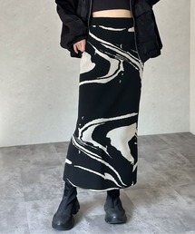 Per sist ence/パーシエンス 総柄ジャガードスカート