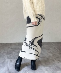 Per sist ence/パーシエンス 総柄ジャガードスカート