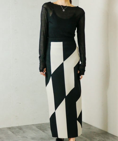 Per sist ence(パーシエンス)の「Per sist ence/パーシエンス 総柄ジャガードスカート(スカート・レディース・グレー/ブラック/ブラック系2/チャコールグレー/ホワイト系/ブラック系1/グレー系1/ベージュ/チャコールグレー×ブラック/ホワイト系2/ホワイト系3/ブラック系3/グレー系2/ベージュ系2/グレー系3/ブラック系4・FREE)」の17枚目の写真