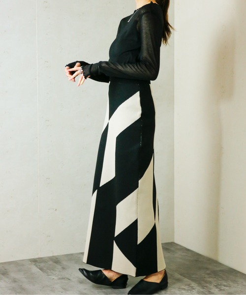 Per sist ence(パーシエンス)の「Per sist ence/パーシエンス 総柄ジャガードスカート(スカート・レディース・グレー/ブラック/ブラック系2/チャコールグレー/ホワイト系/ブラック系1/グレー系1/ベージュ/チャコールグレー×ブラック/ホワイト系2/ホワイト系3/ブラック系3/グレー系2/ベージュ系2/グレー系3/ブラック系4・FREE)」の20枚目の写真