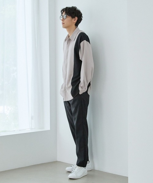 LAKOLE（ラコレ）の「PEツイルヒヨク切替長袖シャツ / 966764（シャツ/ブラウス・メンズ・ロイヤルブルー/ライトグレー/ブラック・LARGE/MEDIUM）」の6枚目の写真