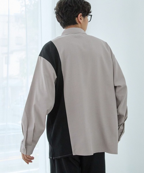 LAKOLE（ラコレ）の「PEツイルヒヨク切替長袖シャツ / 966764（シャツ/ブラウス・メンズ・ロイヤルブルー/ライトグレー/ブラック・LARGE/MEDIUM）」の8枚目の写真