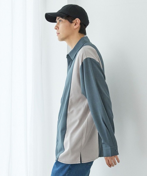 LAKOLE（ラコレ）の「PEツイルヒヨク切替長袖シャツ / 966764（シャツ/ブラウス・メンズ・ロイヤルブルー/ライトグレー/ブラック・LARGE/MEDIUM）」の14枚目の写真