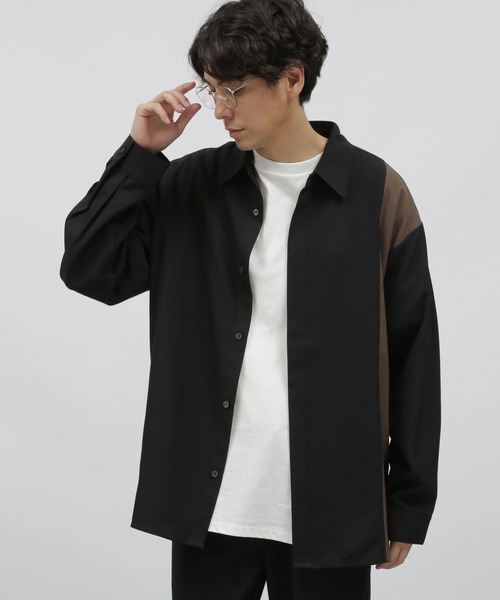 LAKOLE（ラコレ）の「PEツイルヒヨク切替長袖シャツ / 966764（シャツ/ブラウス・メンズ・ロイヤルブルー/ライトグレー/ブラック・LARGE/MEDIUM）」の16枚目の写真