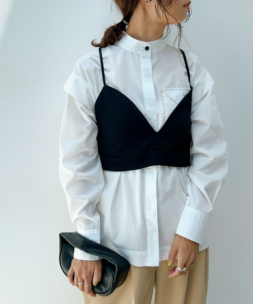 y/m(イム)の「切り替えデザインポケットシャツ(シャツ/ブラウス・レディース・ホワイト・FREE)」の1枚目の写真