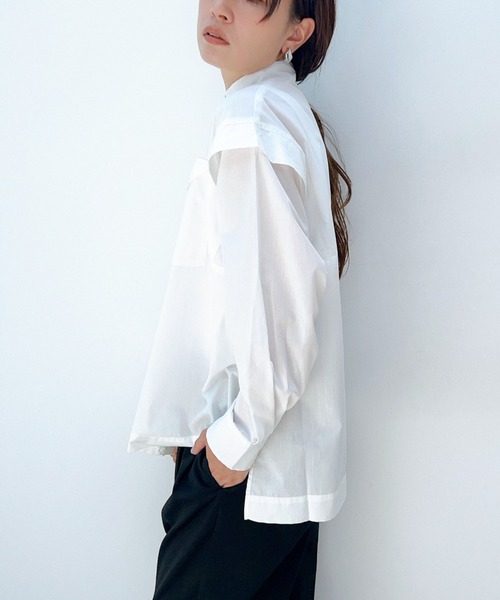 y/m(イム)の「切り替えデザインポケットシャツ(シャツ/ブラウス・レディース・ホワイト・FREE)」の3枚目の写真