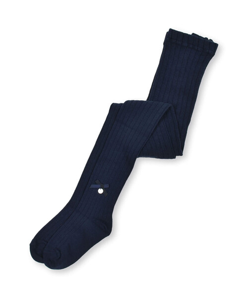 Tartine et Chocolat(タルティーヌエショコラ)の「【日本製】【お揃い】リボンチャームタイツ(80~140cm)(タイツ/ストッキング・キッズ・ネイビー/オフホワイト・L/S/XS/M)」の3枚目の写真