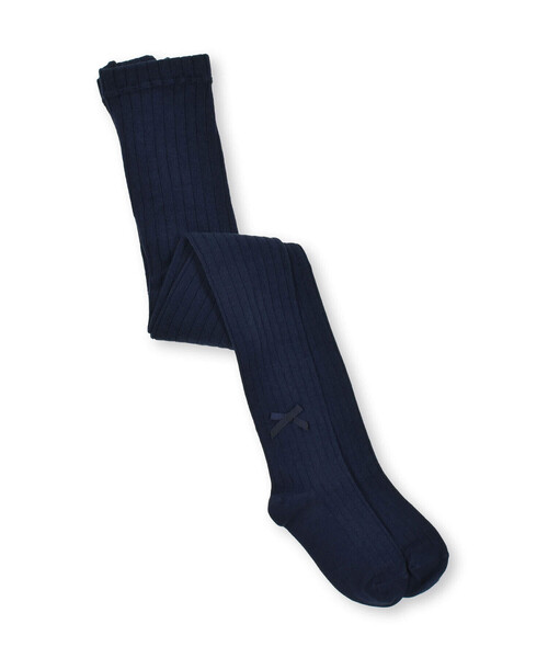 Tartine et Chocolat(タルティーヌエショコラ)の「【日本製】【お揃い】リボンチャームタイツ(80~140cm)(タイツ/ストッキング・キッズ・ネイビー/オフホワイト・L/S/XS/M)」の4枚目の写真