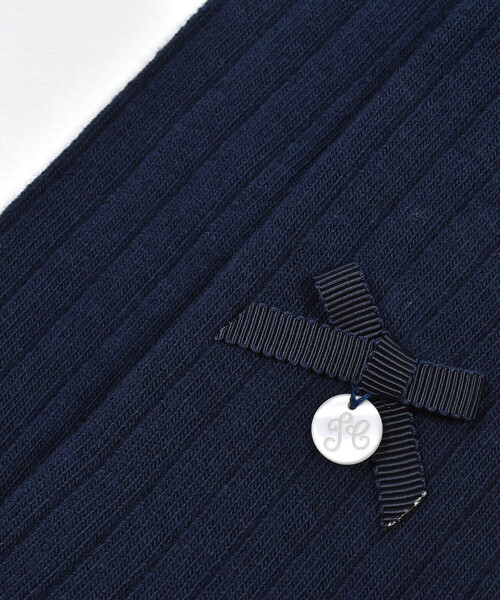 Tartine et Chocolat(タルティーヌエショコラ)の「【日本製】【お揃い】リボンチャームタイツ(80~140cm)(タイツ/ストッキング・キッズ・ネイビー/オフホワイト・L/S/XS/M)」の5枚目の写真