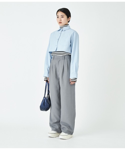 ANLIBERTY ANAP（アンリバティアナップ）の「シンプルスラックス【セットアップ対応】（スラックス・レディース・グレー/ブラック・M/S）」の9枚目の写真