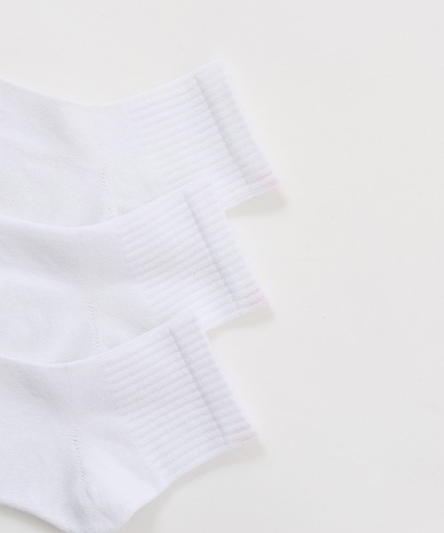 HANES（ヘインズ）の「【Hanes/ヘインズ】メンズ 【3足組】フルレングスリブソックス【ノンパイル】（ソックス/靴下・メンズ・ホワイト/ブラック・MEDIUM）」の4枚目の写真