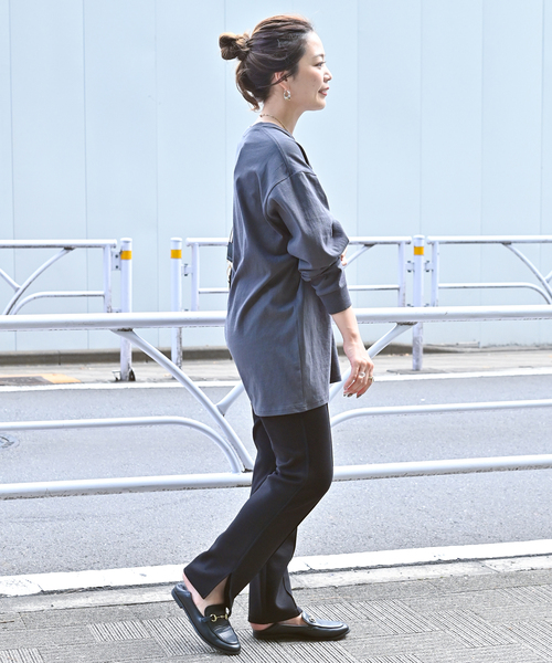 B.C STOCK（ベーセーストック）の「スリムストレートストレッチパンツ（スラックス・レディース・カーキ/ブラック・SMALL/MEDIUM）」の6枚目の写真