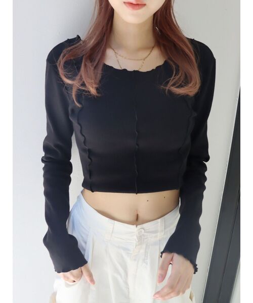 EVRIS（エヴリス）の「バックレースアップトップス（Tシャツ/カットソー・レディース・グリーン/ホワイト/ブラック・FREE）」の11枚目の写真