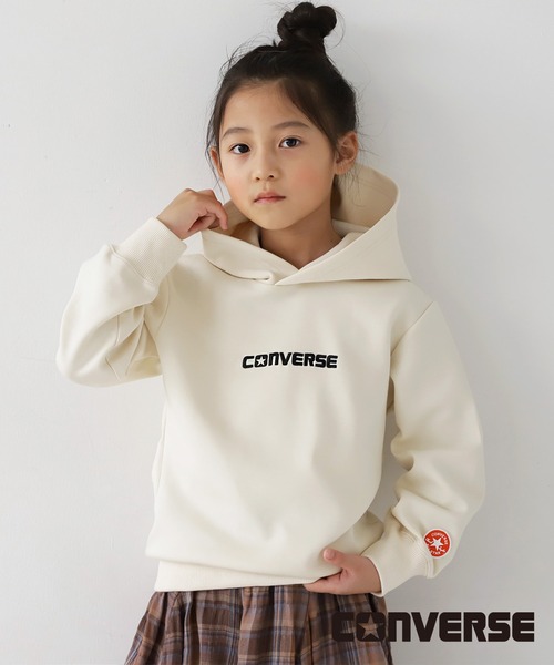 antiqua（アンティカ）の「CONVERSE ロゴフーディー（パーカー・キッズ・ブルー系その他/アイボリー/杢グレー/ブラック・160/130/150/140）」の2枚目の写真