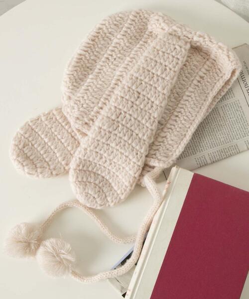 WEGO（ウィゴー）の「WEGO/ウサミミバラクラバ（ニットキャップ/ビーニー・レディース・オフホワイト/ブラック・FREE）」の10枚目の写真