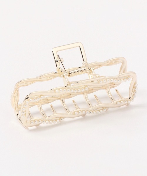 Heather（ヘザー）の「スクエアパールバンス　987242（バレッタ/ヘアクリップ・レディース・ゴールド・ONE SIZE）」の6枚目の写真