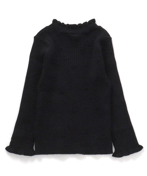 apres les cours（アプレレクール）の「【洗えるニット】お花フリルリブニット（ニット/セーター・キッズ・アイボリー/ブラック/ブルー/ミント・110/80/130/100/140/90/120）」の11枚目の写真