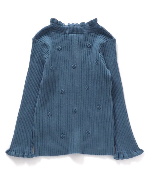 apres les cours（アプレレクール）の「【洗えるニット】お花フリルリブニット（ニット/セーター・キッズ・アイボリー/ブラック/ブルー/ミント・110/80/130/100/140/90/120）」の12枚目の写真