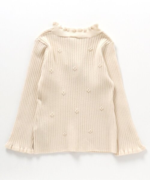 apres les cours（アプレレクール）の「【洗えるニット】お花フリルリブニット（ニット/セーター・キッズ・アイボリー/ブラック/ブルー/ミント・110/80/130/100/140/90/120）」の13枚目の写真