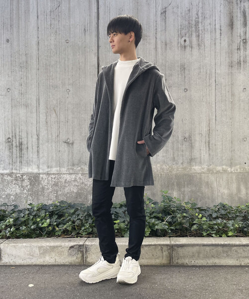 COMME CA ISM(コムサイズム)の「ベロアフリース カーディガン(カーディガン/ボレロ・メンズ・チャコール/ベージュ/ブラック・M/L)」の6枚目の写真