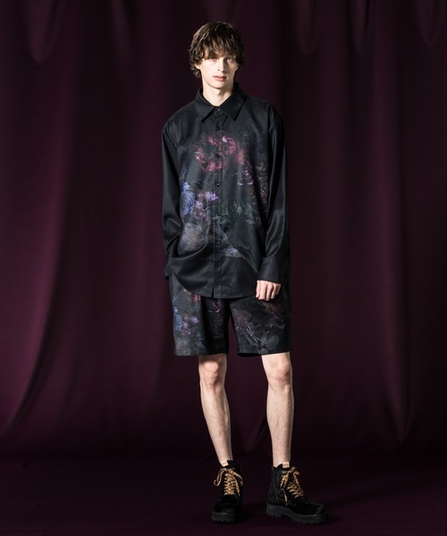 glamb(グラム)の「Slight Flower Shirts / スライトフラワーシャツ(シャツ/ブラウス・メンズ・ブラック・L/M/S)」の2枚目の写真