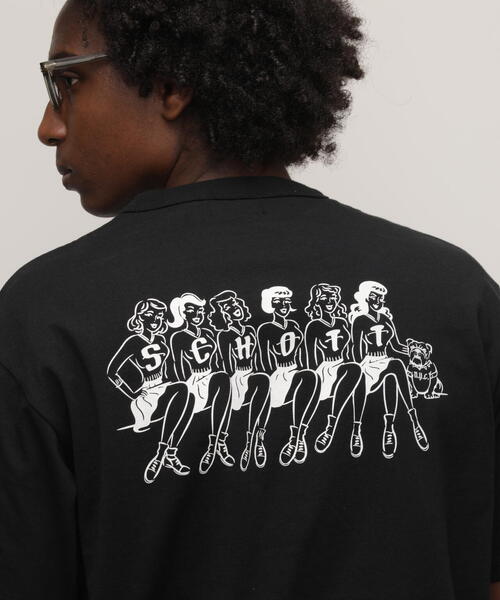 schott(ショット)の「Schott/ショット/T-SHIRT "GIRLS WITH BULLDOG”/Tシャツ "ガールズ ウィズ ブルドッグ"(Tシャツ/カットソー・メンズ・ホワイト/ブラック・XL/L/M/S)」の19枚目の写真