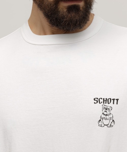 schott(ショット)の「Schott/ショット/T-SHIRT "GIRLS WITH BULLDOG”/Tシャツ "ガールズ ウィズ ブルドッグ"(Tシャツ/カットソー・メンズ・ホワイト/ブラック・XL/L/M/S)」の9枚目の写真