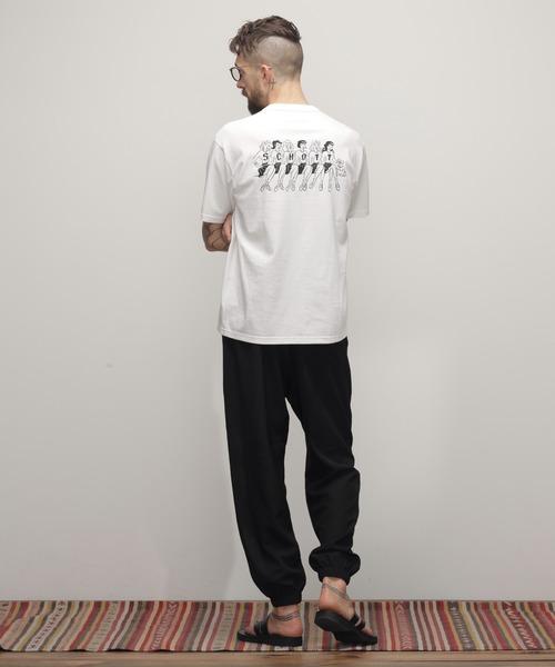 schott(ショット)の「Schott/ショット/T-SHIRT "GIRLS WITH BULLDOG”/Tシャツ "ガールズ ウィズ ブルドッグ"(Tシャツ/カットソー・メンズ・ホワイト/ブラック・XL/L/M/S)」の13枚目の写真