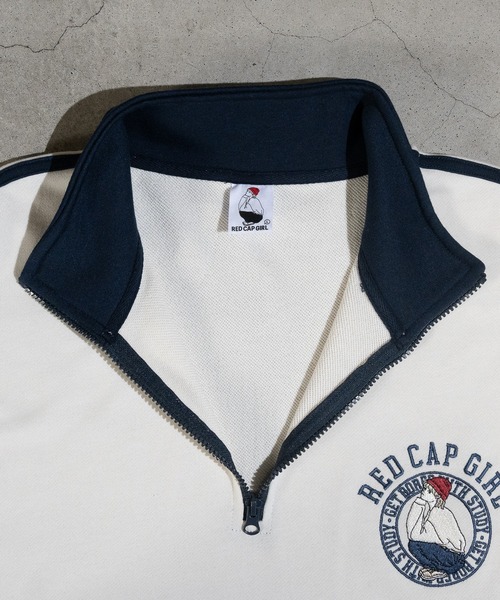 Red Cap Girl（レッドキャプガール）の「【a-r】〔RedCapGirl/レッドキャップガール〕サイドライン ワンポイント刺繍 ハーフジップ（スウェット・メンズ・ネイビー/アイボリー/ブラック・LARGE/MEDIUM/X-LARGE）」の14枚目の写真