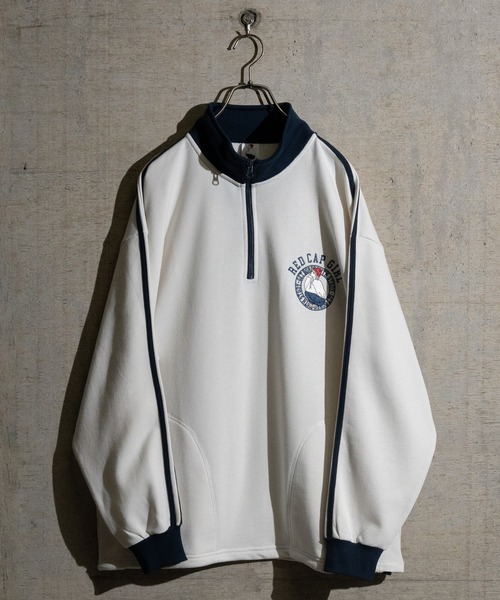 Red Cap Girl（レッドキャプガール）の「【a-r】〔RedCapGirl/レッドキャップガール〕サイドライン ワンポイント刺繍 ハーフジップ（スウェット・メンズ・ネイビー/アイボリー/ブラック・LARGE/MEDIUM/X-LARGE）」の4枚目の写真