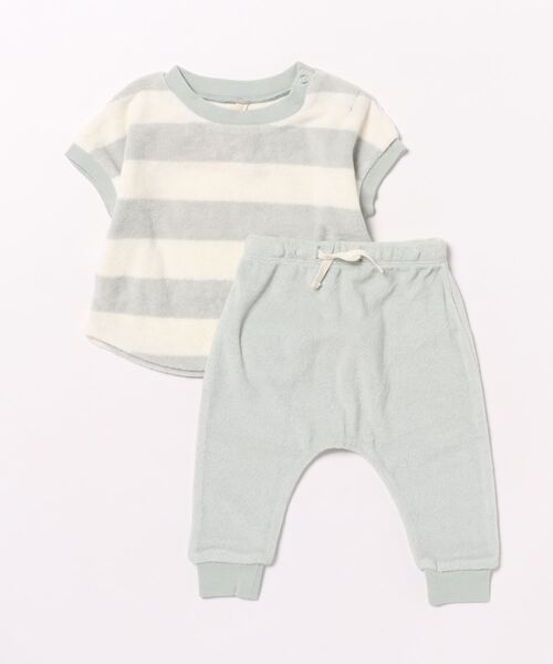【セール】《Quincy Mae》TERRY TEE + PANT SET | SKY-STRIPE（その他ベビー用品）｜Quincy Mae（クインシーメイ）