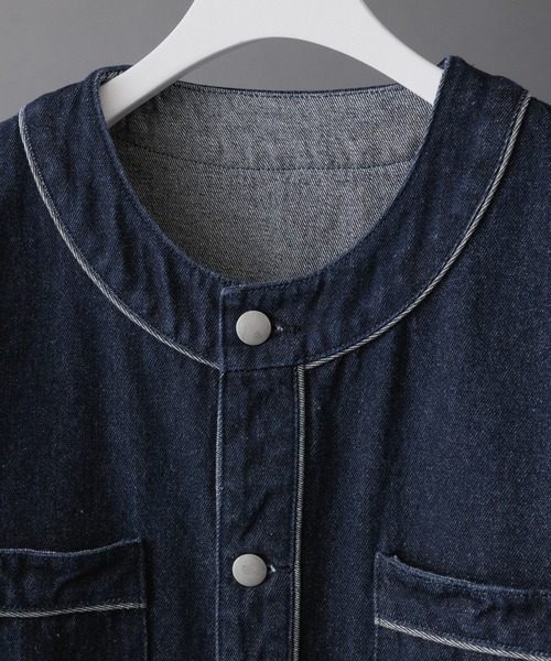 ADAM ET ROPE'(アダムエロペ)の「デニム カラーレス ルーズ ジャケット(デニムジャケット・メンズ・ブルー系その他6/ネイビー・L/M)」の3枚目の写真