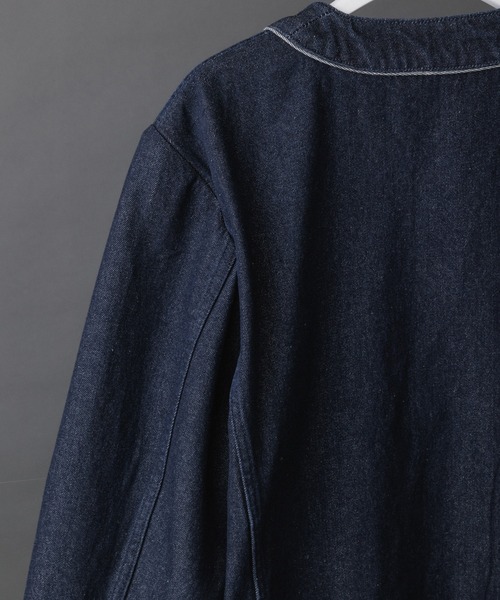 ADAM ET ROPE'(アダムエロペ)の「デニム カラーレス ルーズ ジャケット(デニムジャケット・メンズ・ブルー系その他6/ネイビー・L/M)」の8枚目の写真