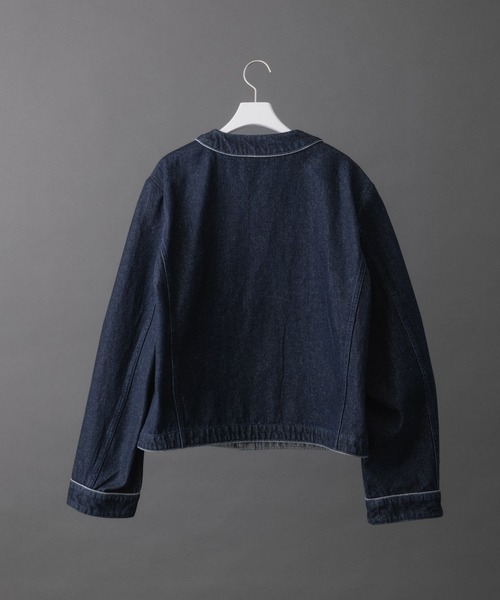 ADAM ET ROPE'(アダムエロペ)の「デニム カラーレス ルーズ ジャケット(デニムジャケット・メンズ・ブルー系その他6/ネイビー・L/M)」の9枚目の写真