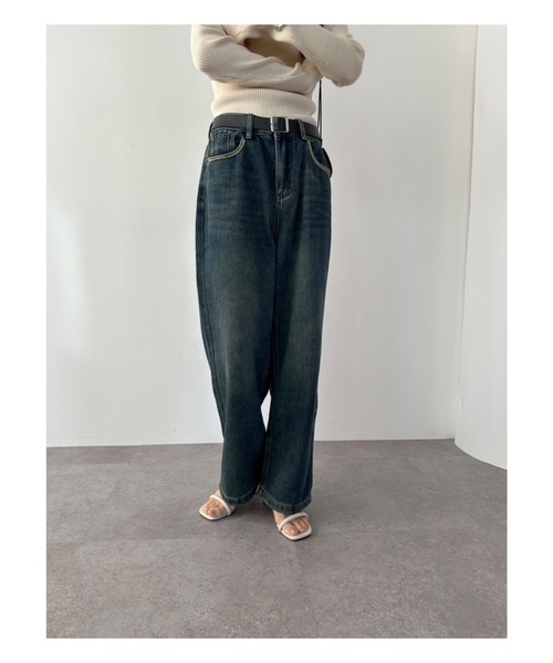 DRWCYS(ドロシーズ)の「ワイドストレートデニムパンツ(デニムパンツ・レディース・ネイビー・FREE/SMALL)」の9枚目の写真