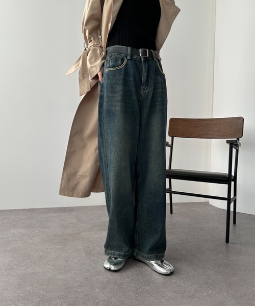 DRWCYS(ドロシーズ)の「ワイドストレートデニムパンツ(デニムパンツ・レディース・ネイビー・FREE/SMALL)」の11枚目の写真
