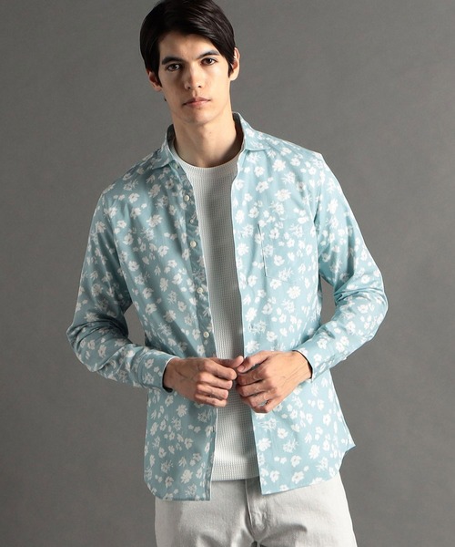 MONSIEUR NICOLE（ムッシュニコル）の「【ex/tra】フラワープリント カッタウェイカラーシャツ（シャツ/ブラウス・メンズ・ホワイト/サックスブルー/ブラック・X-LARGE/LARGE/MEDIUM/SMALL）」の3枚目の写真