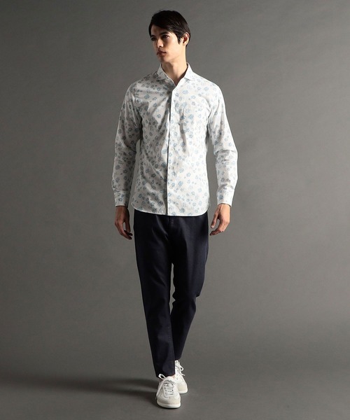 MONSIEUR NICOLE（ムッシュニコル）の「【ex/tra】フラワープリント カッタウェイカラーシャツ（シャツ/ブラウス・メンズ・ホワイト/サックスブルー/ブラック・X-LARGE/LARGE/MEDIUM/SMALL）」の14枚目の写真