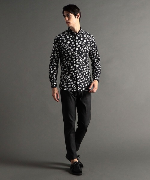 MONSIEUR NICOLE（ムッシュニコル）の「【ex/tra】フラワープリント カッタウェイカラーシャツ（シャツ/ブラウス・メンズ・ホワイト/サックスブルー/ブラック・X-LARGE/LARGE/MEDIUM/SMALL）」の15枚目の写真