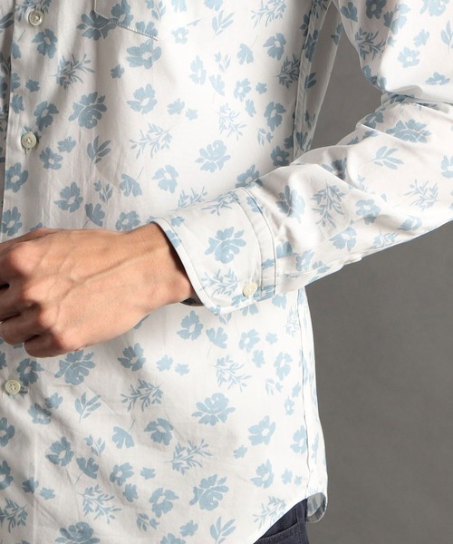 MONSIEUR NICOLE（ムッシュニコル）の「【ex/tra】フラワープリント カッタウェイカラーシャツ（シャツ/ブラウス・メンズ・ホワイト/サックスブルー/ブラック・X-LARGE/LARGE/MEDIUM/SMALL）」の8枚目の写真
