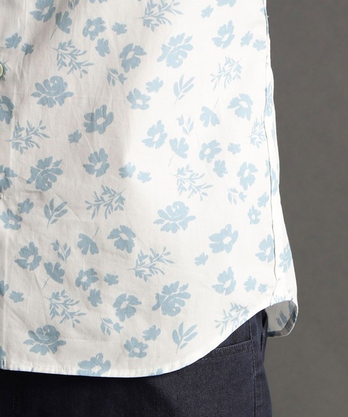 MONSIEUR NICOLE（ムッシュニコル）の「【ex/tra】フラワープリント カッタウェイカラーシャツ（シャツ/ブラウス・メンズ・ホワイト/サックスブルー/ブラック・X-LARGE/LARGE/MEDIUM/SMALL）」の9枚目の写真