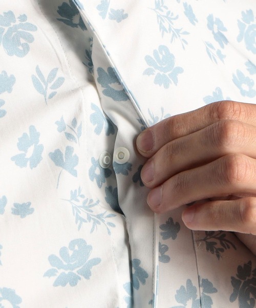 MONSIEUR NICOLE（ムッシュニコル）の「【ex/tra】フラワープリント カッタウェイカラーシャツ（シャツ/ブラウス・メンズ・ホワイト/サックスブルー/ブラック・X-LARGE/LARGE/MEDIUM/SMALL）」の10枚目の写真