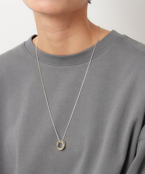 OPAQUE.CLIP（オペークドットクリップ）の「◆ビジューリング×メタルリングロングネックレス（ネックレス・レディース・シルバー/ゴールド・00）」の7枚目の写真