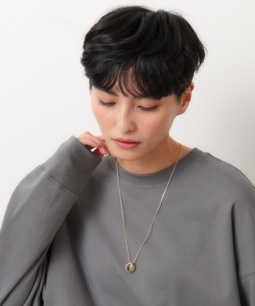 OPAQUE.CLIP（オペークドットクリップ）の「◆ビジューリング×メタルリングロングネックレス（ネックレス・レディース・シルバー/ゴールド・00）」の8枚目の写真