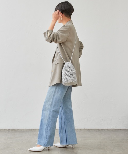 Actually（アクチュアリー）の「メタリックコードヤーン 巾着バッグ（ショルダーバッグ・レディース・ブラック/ブルー/シルバー・フリー）」の12枚目の写真