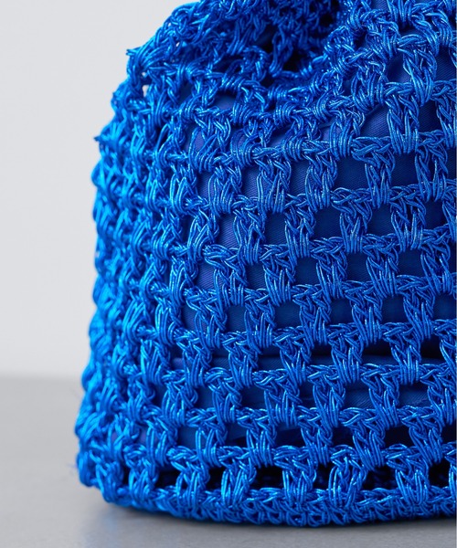 Actually（アクチュアリー）の「メタリックコードヤーン 巾着バッグ（ショルダーバッグ・レディース・ブラック/ブルー/シルバー・フリー）」の22枚目の写真