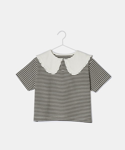ROPE' PICNIC(ロペピクニック)の「【KIDS】ビックカラーボーダーTEE/リンクコーデ(Tシャツ/カットソー・キッズ・ブラック系その他/ブラック・150/140/130/120/110)」の9枚目の写真